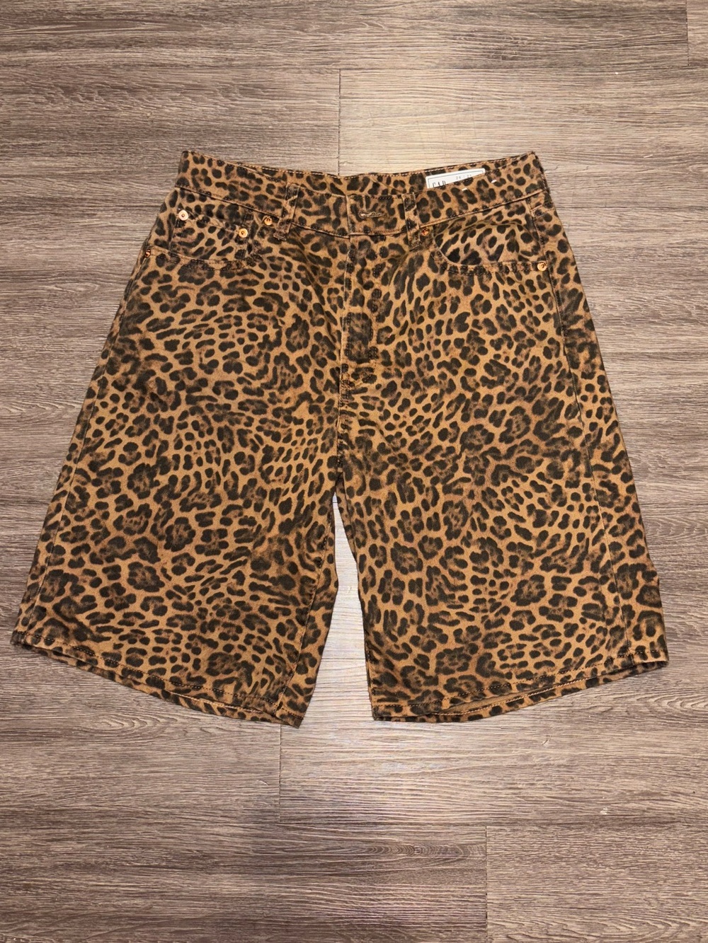 GAP Women's Leopard Print Jean Shorts - Brown & Black